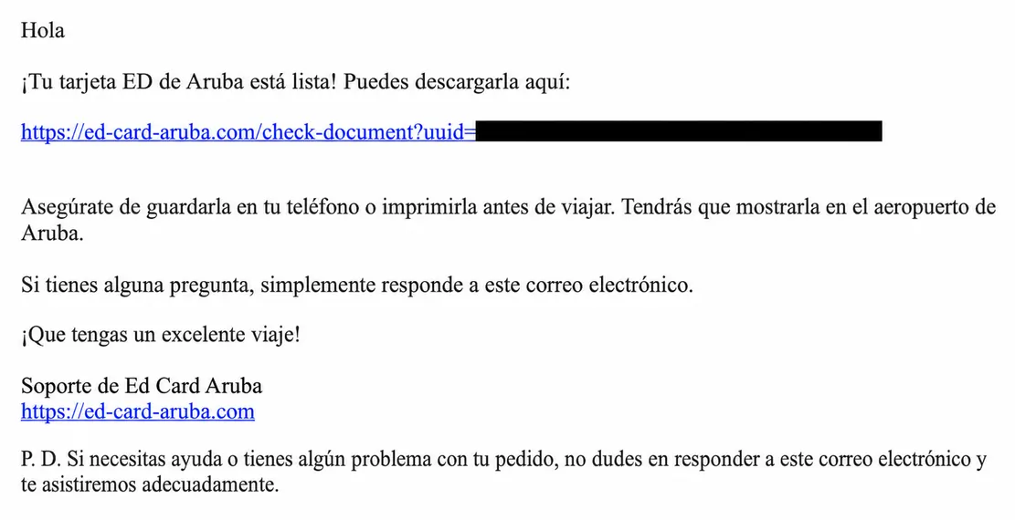 Email de confirmación