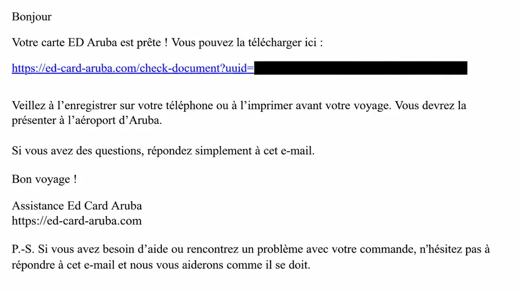 Courriel de confirmation