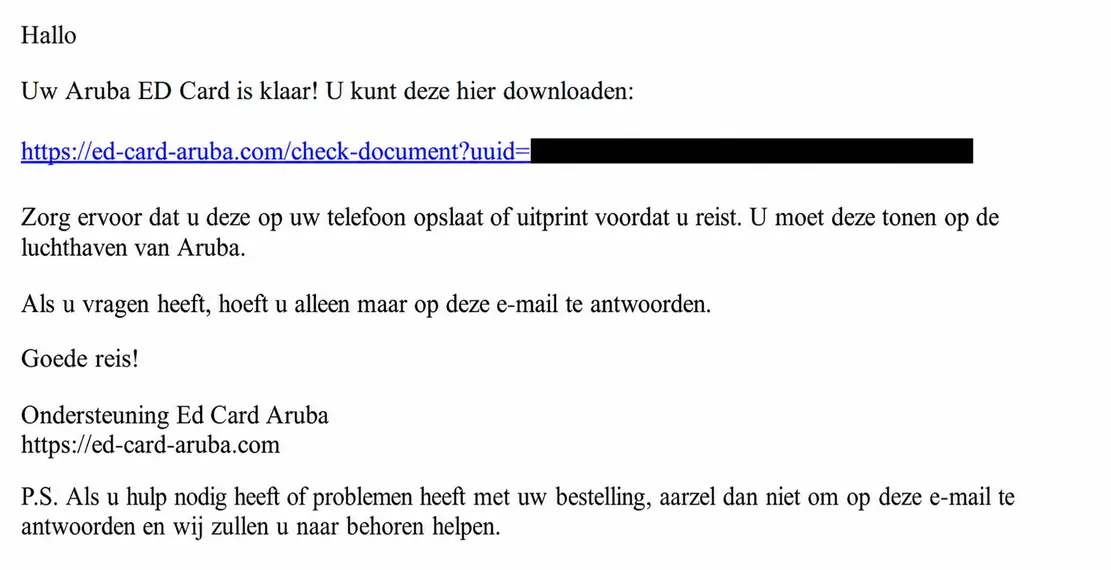 Bevestigingsmail