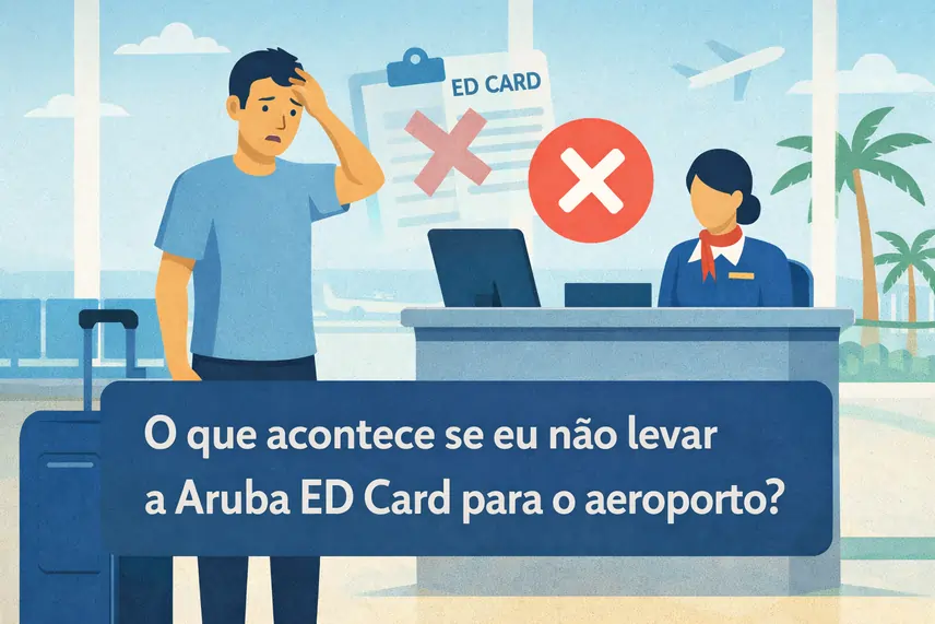 Sem o seu Aruba ED Card no aeroporto? Soluções e riscos