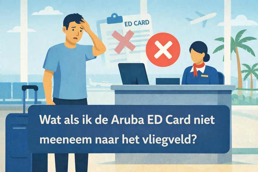 Geen Aruba ED-kaart op de luchthaven? Oplossingen en risico's
